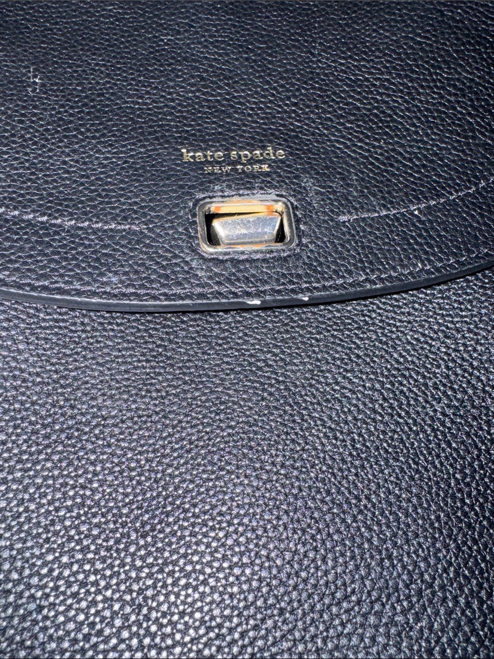 kate spade Black Pebbled Leather Flap Backpack with Gold Hardware - Picture 5 of 8